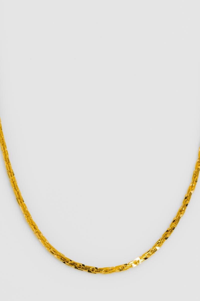 COLAR ELO DUPLO TORCIDO DIAMANTADO OVAL 45CM OURO