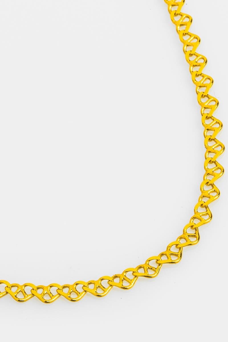 COLAR CORAÇÃO ENTRELAÇADO VAZADO 42CM OURO