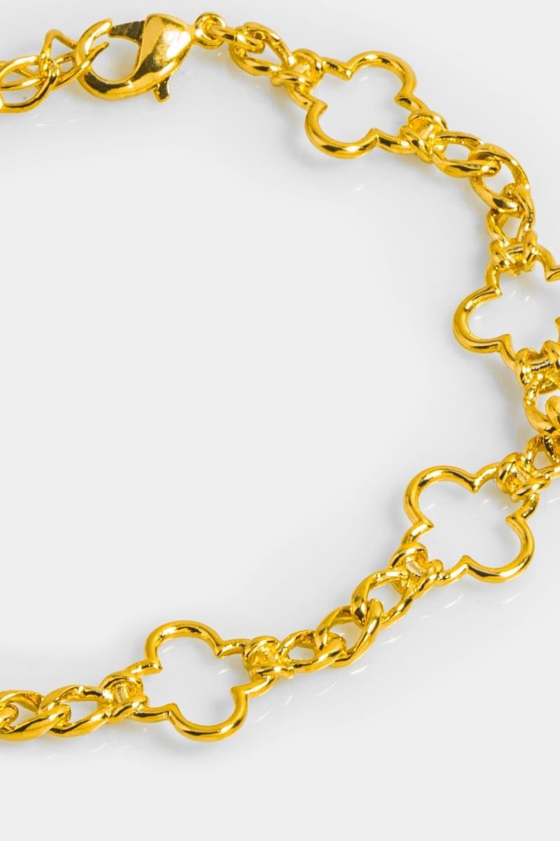 COLAR CHOKER TREVO VAZADO ELO ENTRELAÇADO OURO