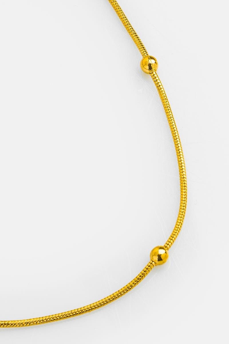COLAR RABO DE RATO COM BOLINHA 45CM OURO