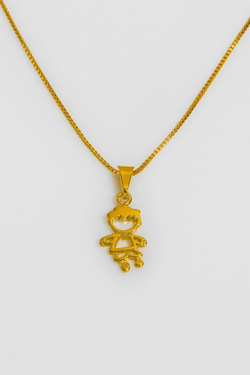 COLAR MENINO 17MM CORRENTE VENEZIANA 45CM OURO