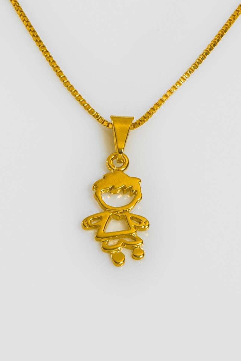 COLAR MENINO 17MM CORRENTE VENEZIANA 45CM OURO