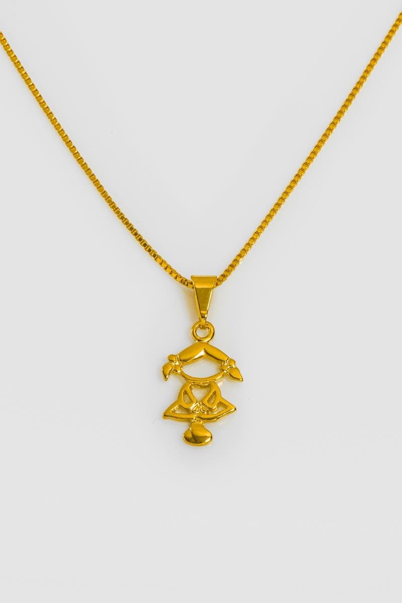 COLAR MENINA 17MM CORRENTE VENEZIANA 45CM OURO