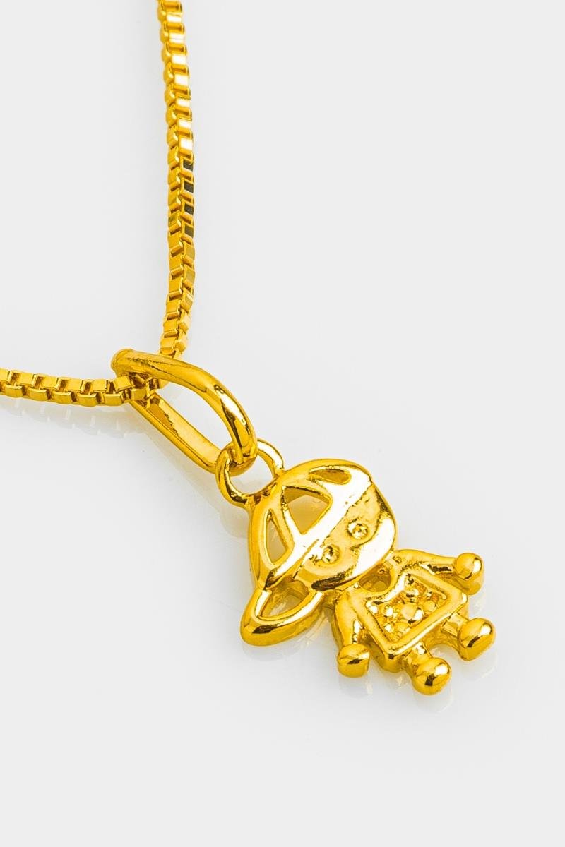 COLAR MENINO 12MM CORRENTE VENEZIANA 45CM OURO