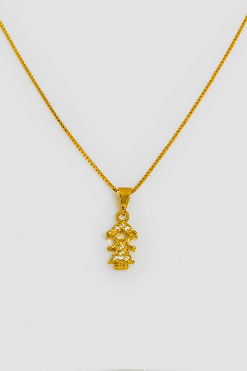 COLAR MENINA CRAVEJADA EM ZIRCÔNIAS 15MM VAZADA CORRENTE VENEZIANA 45CM OURO
