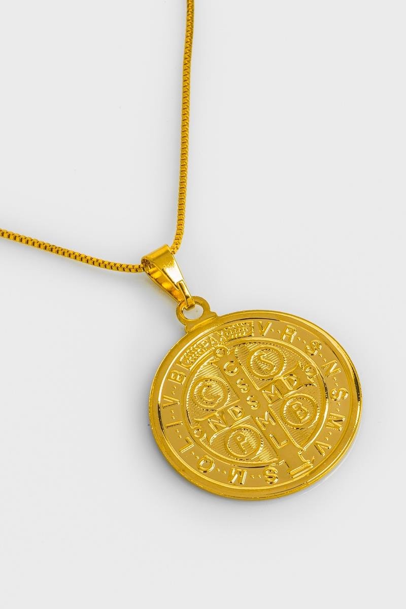 COLAR DE SÃO BENTO 20MM CORRENTE DE VENEZIANA OURO