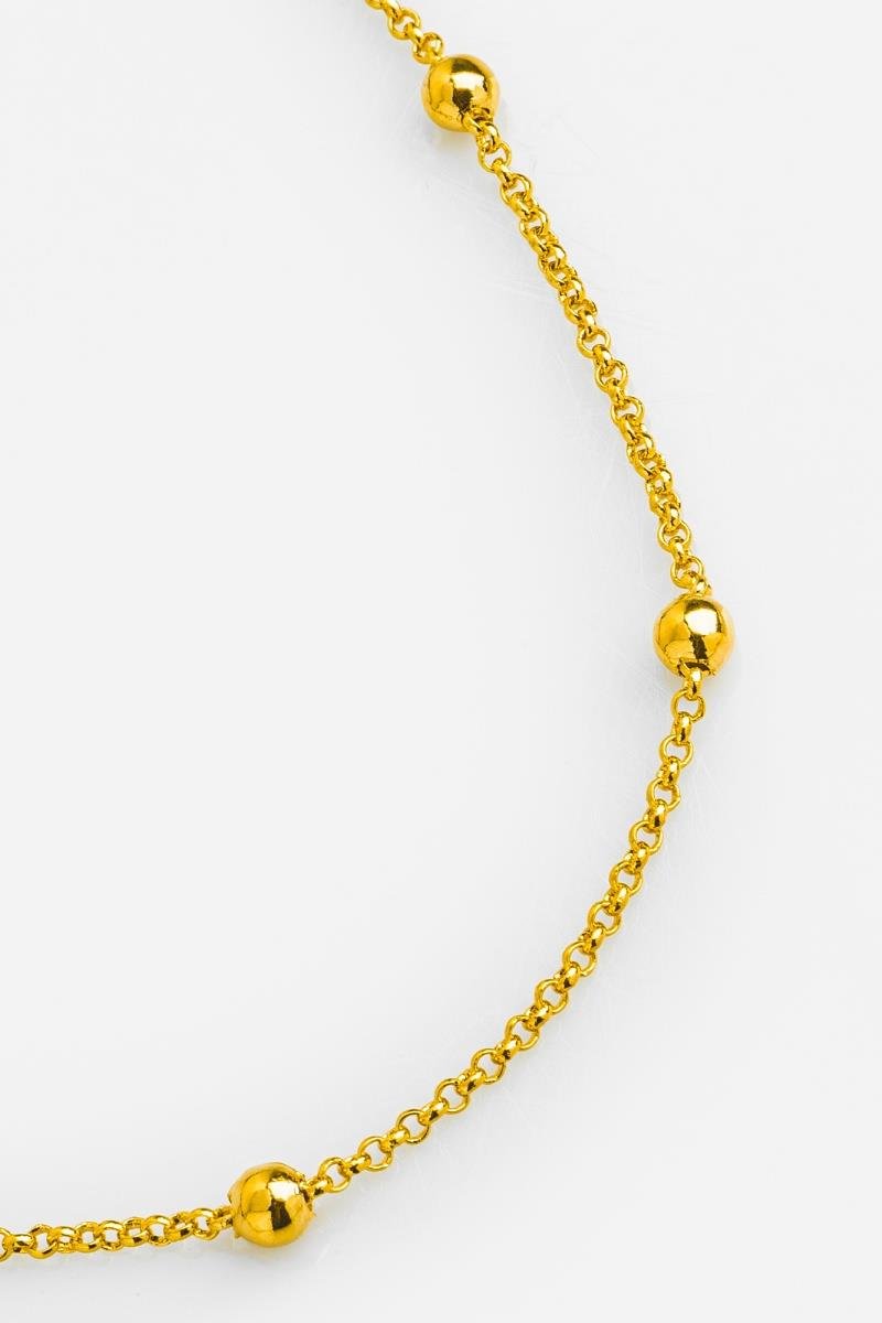 COLAR ELO PORTUGUÊS COM BOLINHAS 3MM 45CM OURO