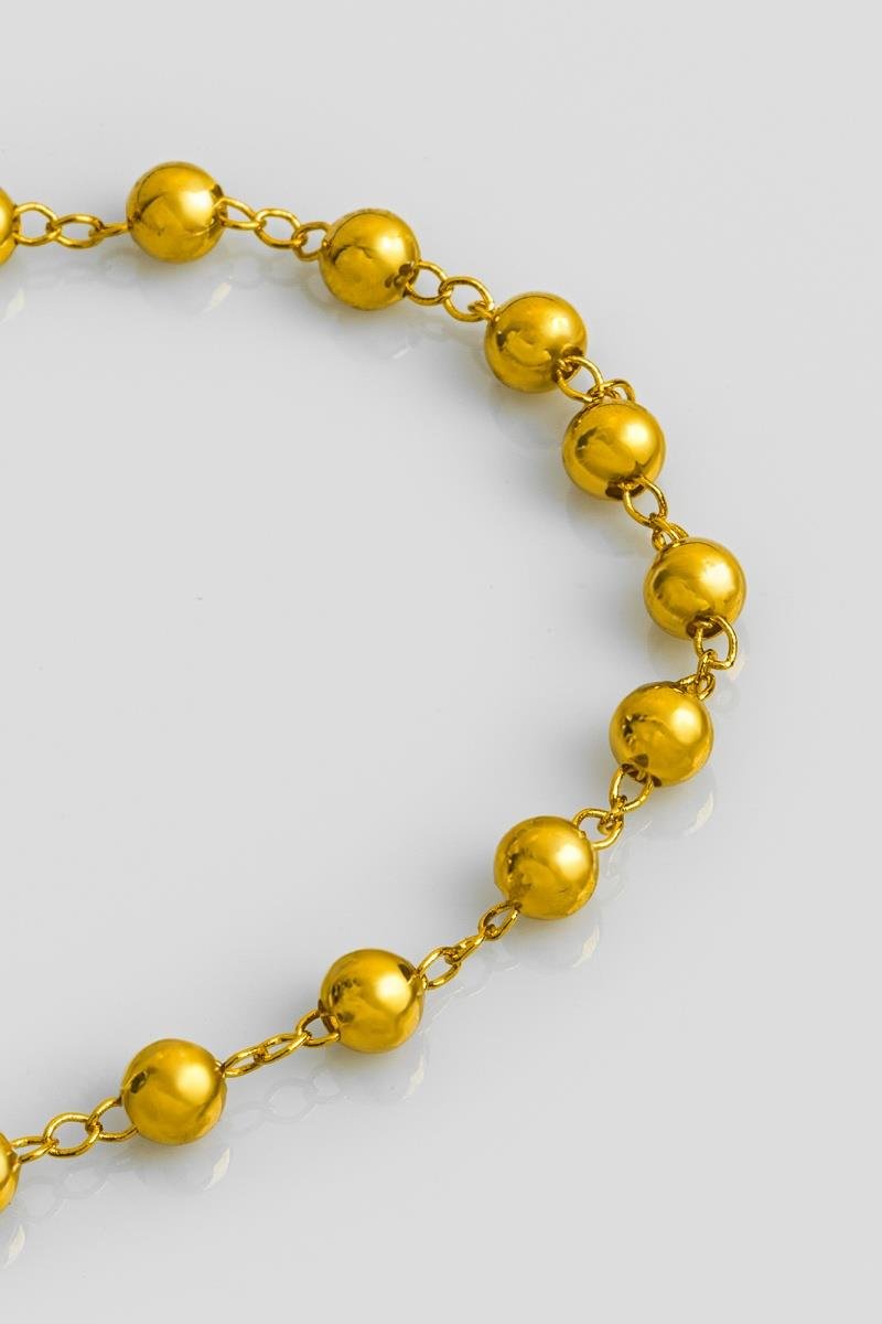 PULSEIRA DE BOLINHA LISA 4MM CORRENTE ELO 18CM OURO