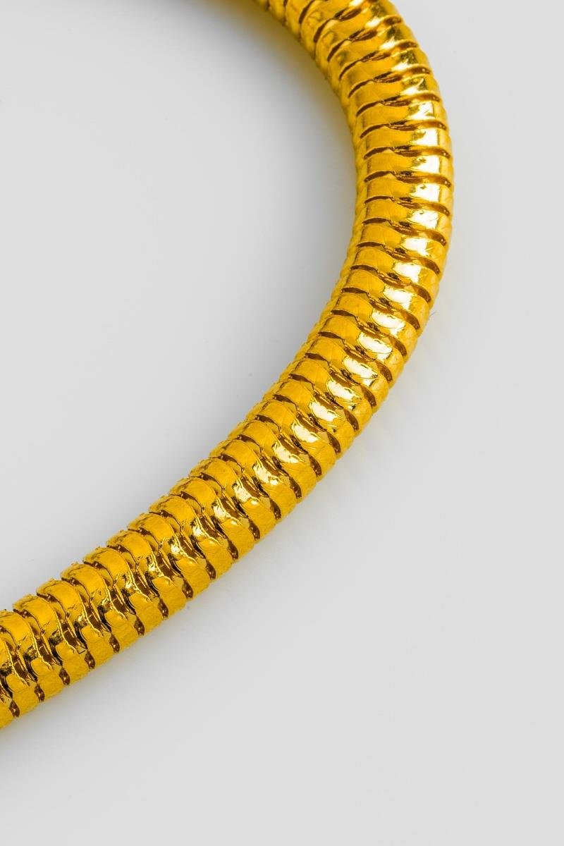 PULSEIRA RABO DE RATO GROSSA 4MM LISA OURO