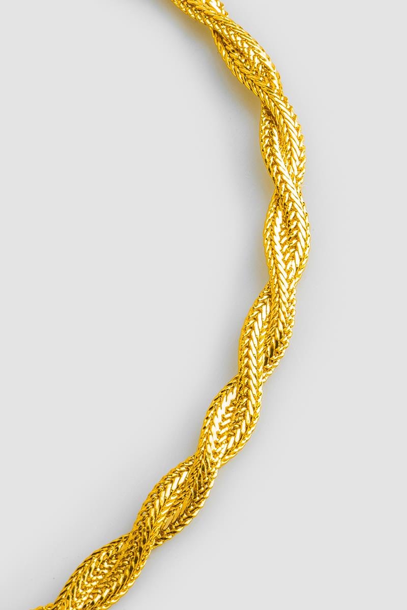 PULSEIRA FIO DUPLO SALAMANDRA TRANÇADO 19CM OURO