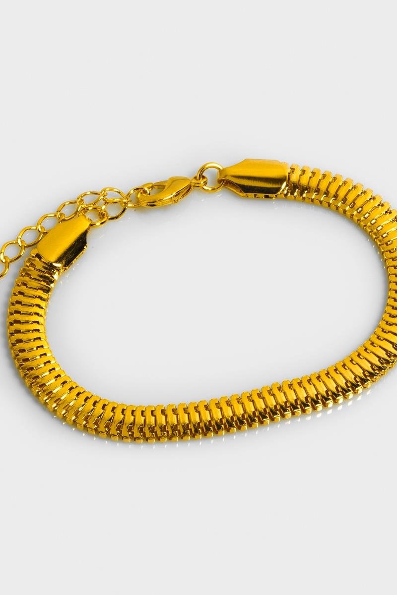 PULSEIRA MALHA OCA ACHATADA 6MM OURO