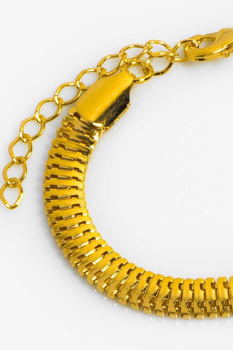 PULSEIRA MALHA OCA ACHATADA 6MM OURO