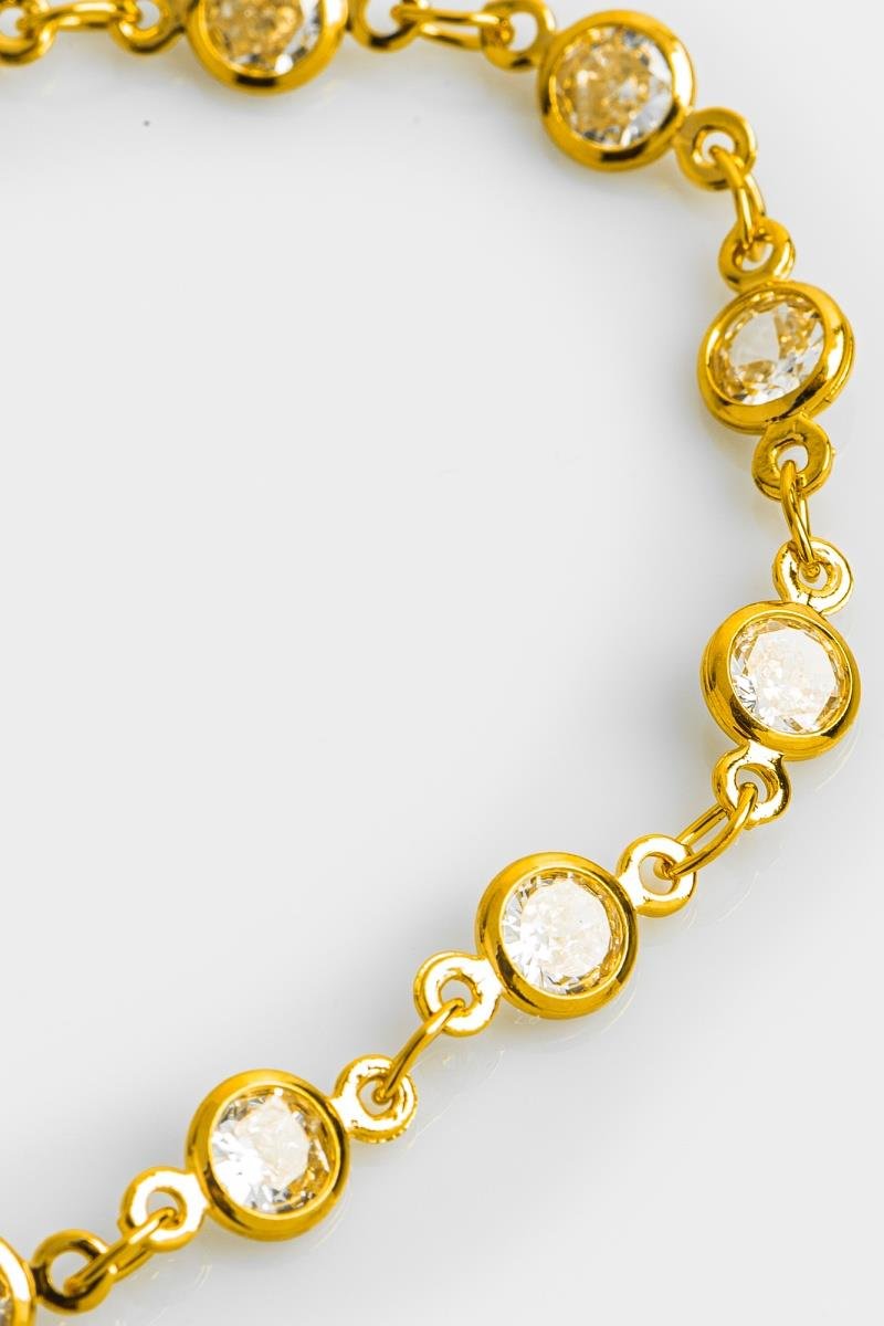 PULSEIRA DE ZIRCÔNIAS REDONDINHAS 5MM OURO