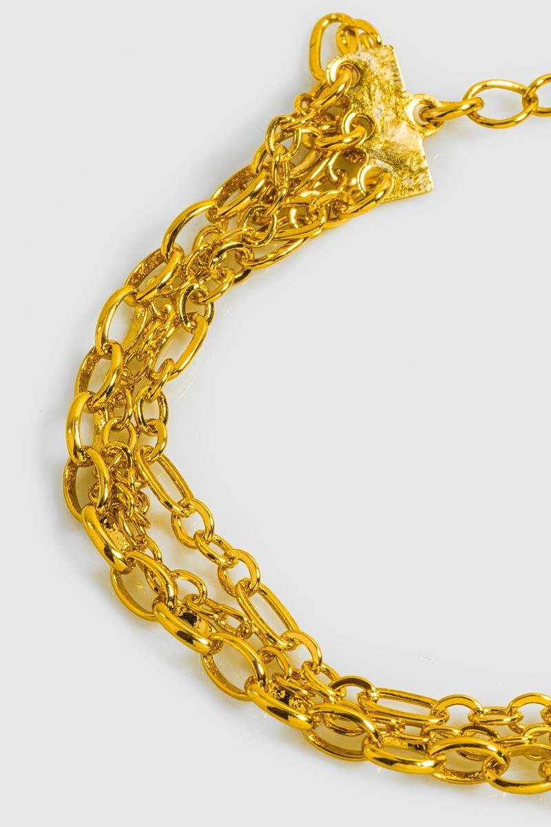 PULSEIRA TRÊS FIOS ELO OVAL CORRENTE 3X1 OURO