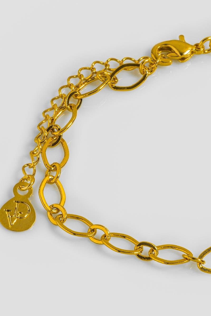 PULSEIRA ELOS NAVETE E OVAL VAZADO OURO