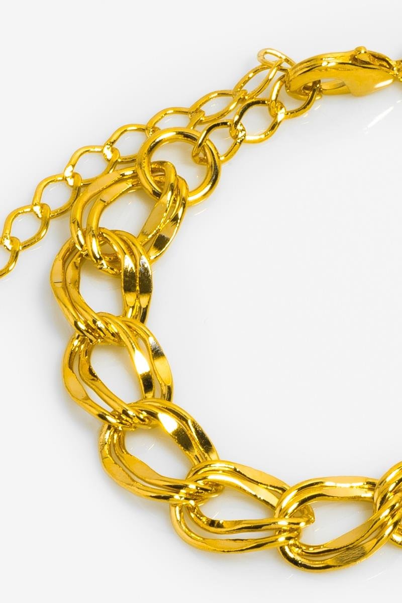 PULSEIRA ELO DUPLO DIAMANTADO OURO