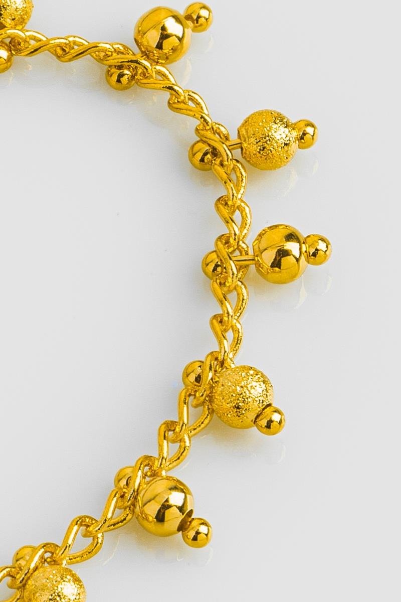 PULSEIRA DE BOLINHAS FOSCA INTERCALADA COM LISA OURO