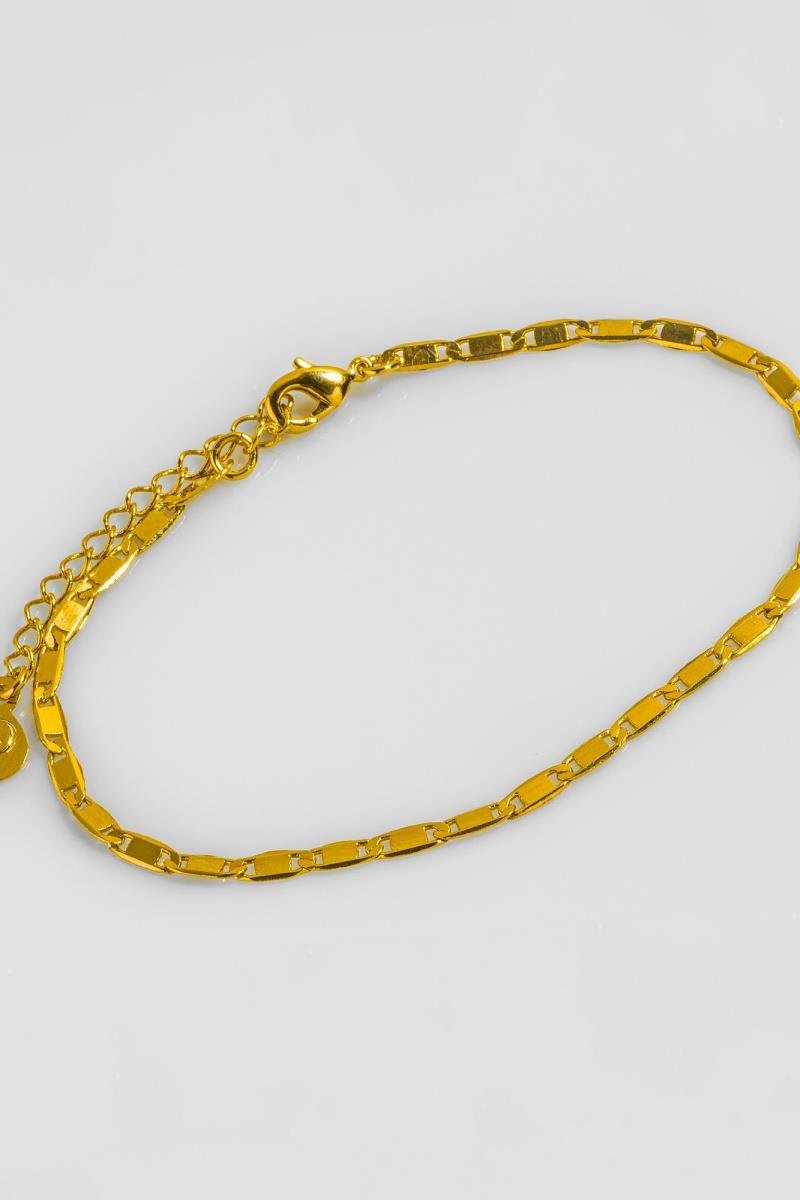 PULSEIRA PIASTRINE ELO LONGO CHAPADO OURO