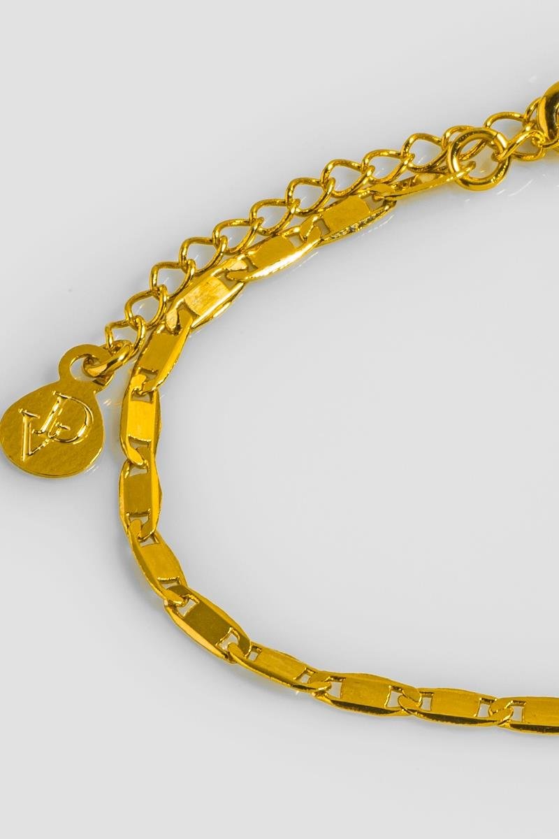 PULSEIRA PIASTRINE ELO LONGO CHAPADO OURO