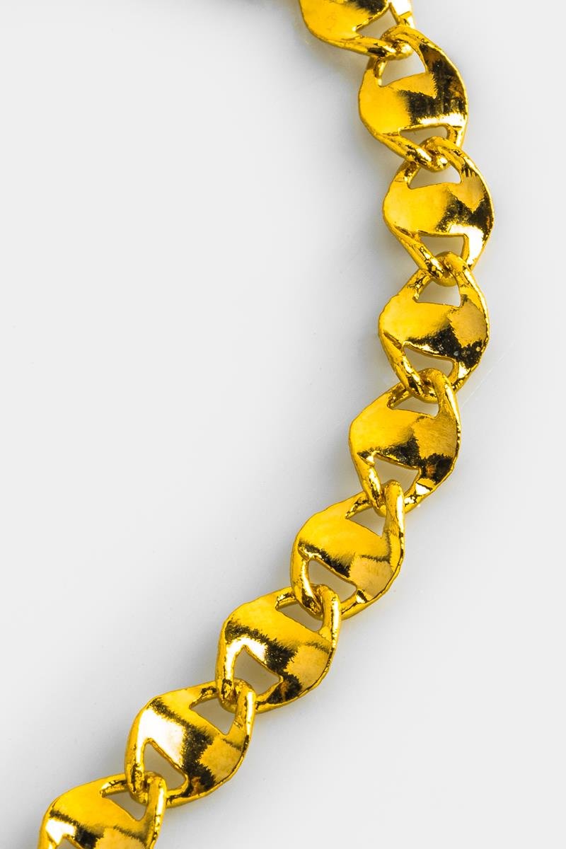 PULSEIRA PIASTRINE ELO OVAL ONDOLADO VAZADO OURO