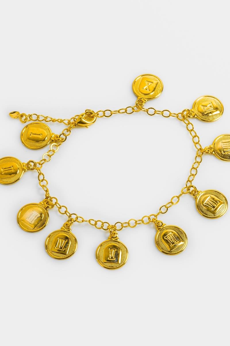 PULSEIRA MEDALHA DEZ MANDAMENTOS ELO REDONDINHO OURO