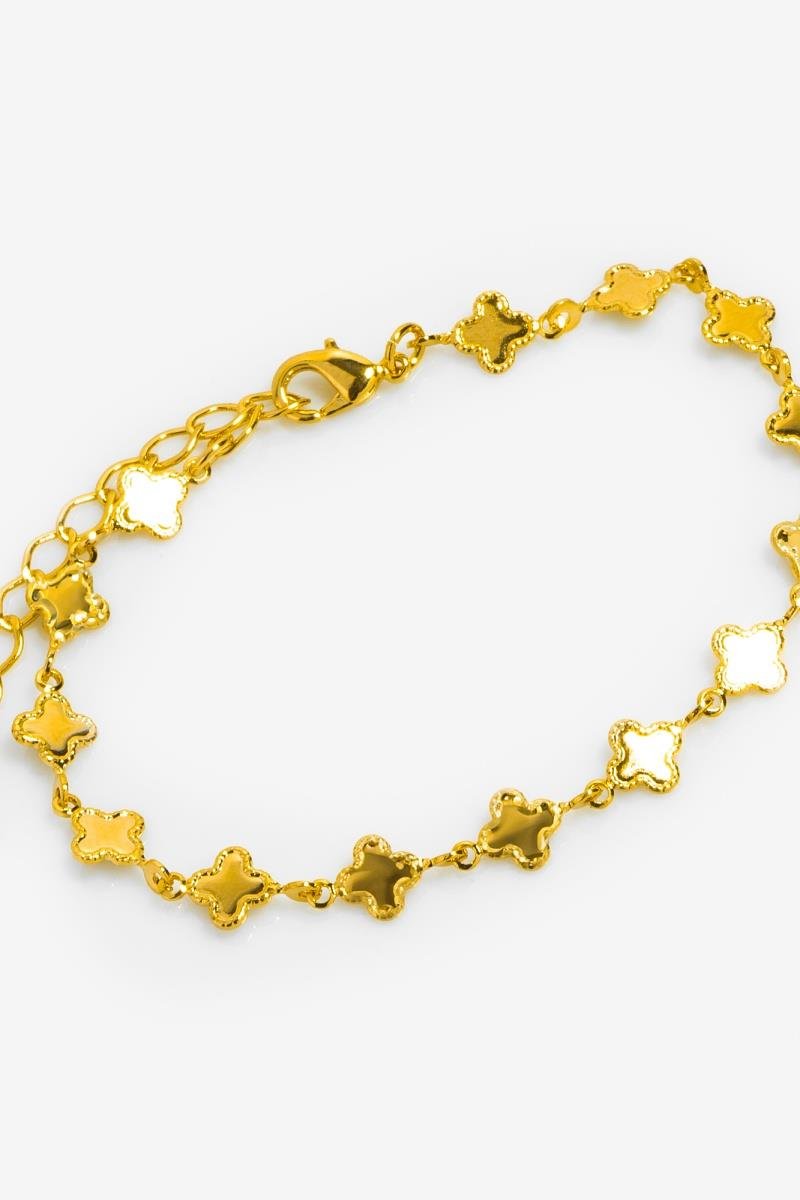 PULSEIRA TREVO DIAMANTADO OURO