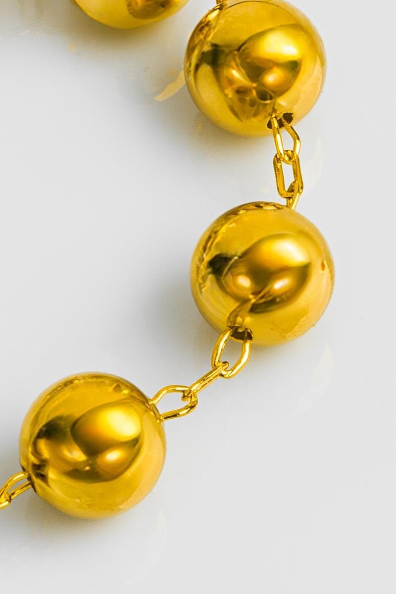 PULSEIRA DE BOLA LISA 10MM CORRENTE OURO