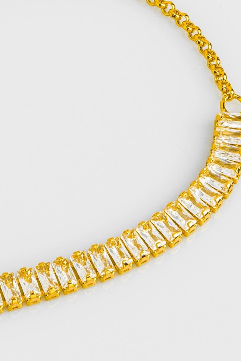 PULSEIRA RIVIERA BAGUET DE ZIRCÔNIAS ELO PORTUGUÊS OURO