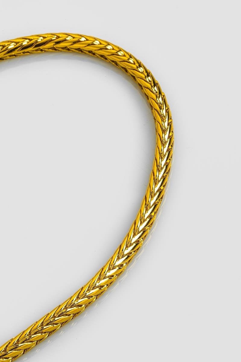 PULSEIRA RABO RATO MALHA TRABALHADA 3MM OURO
