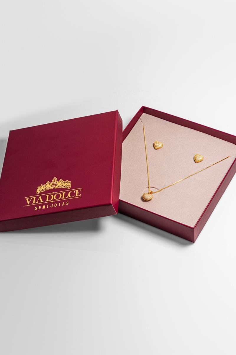 CAIXINHA PARA PRESENTE RÍGIDA VIA DOLCE MARSALA 15X15X3 COM LAÇO DOURADO E VELUDO INTERNO