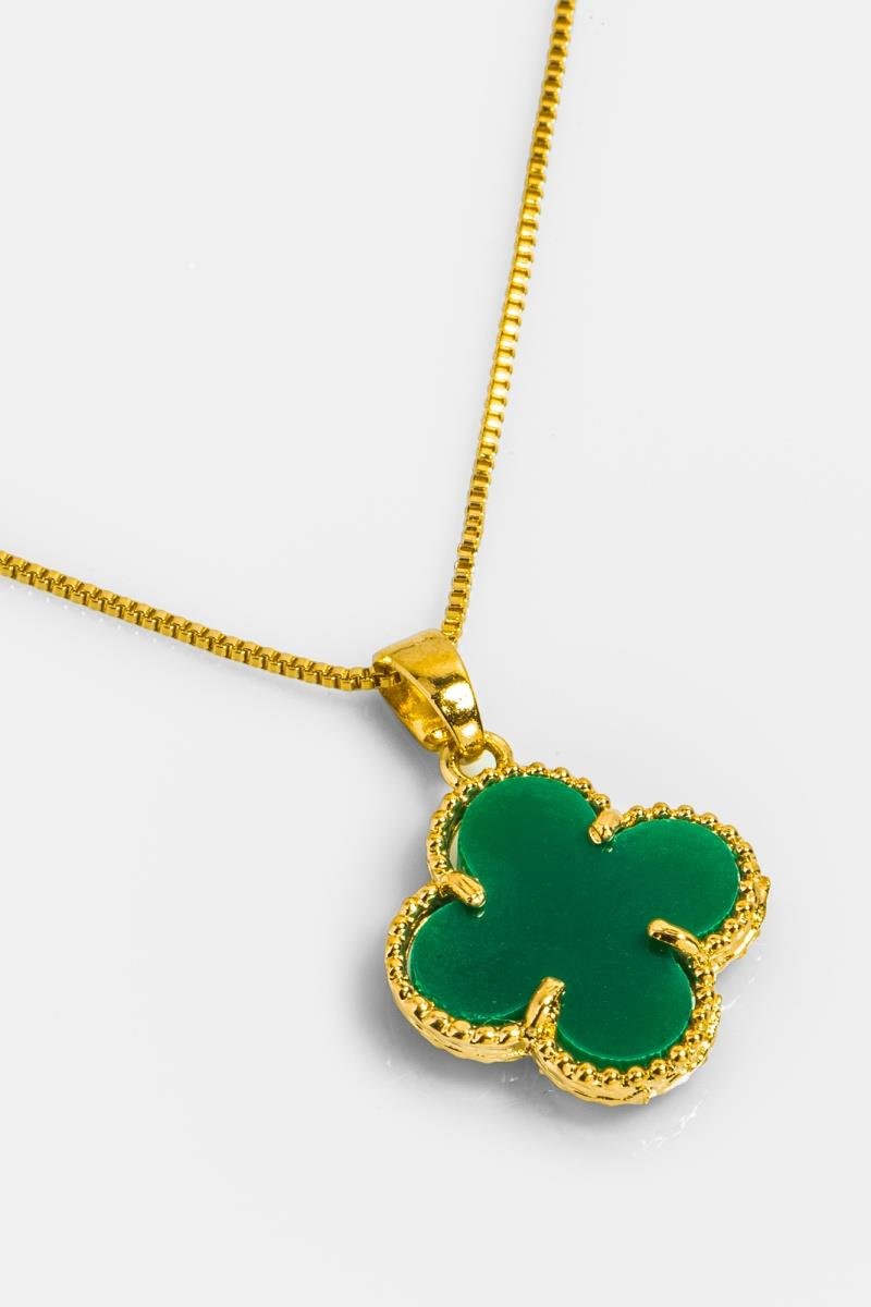 CONJUNTO DE TREVO ESMERALDA 15MM OURO