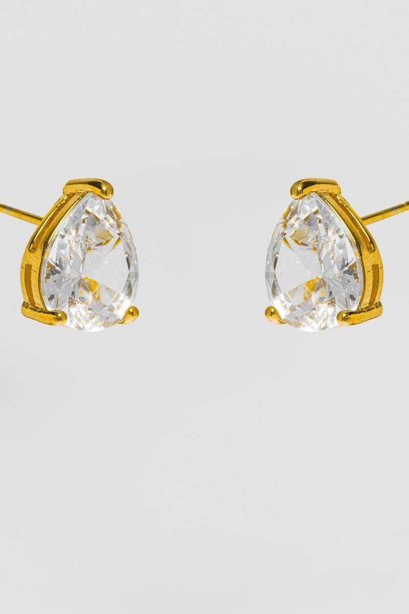 CONJUNTO GOTA CRISTAL CORRENTE 45CM OURO