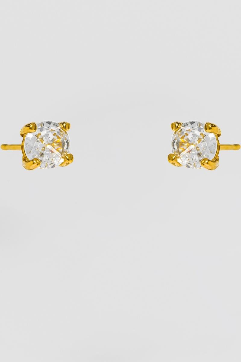 CONJUNTO PONTO DE LUZ 5MM CRAVAÇÃO COM GARRAS OURO