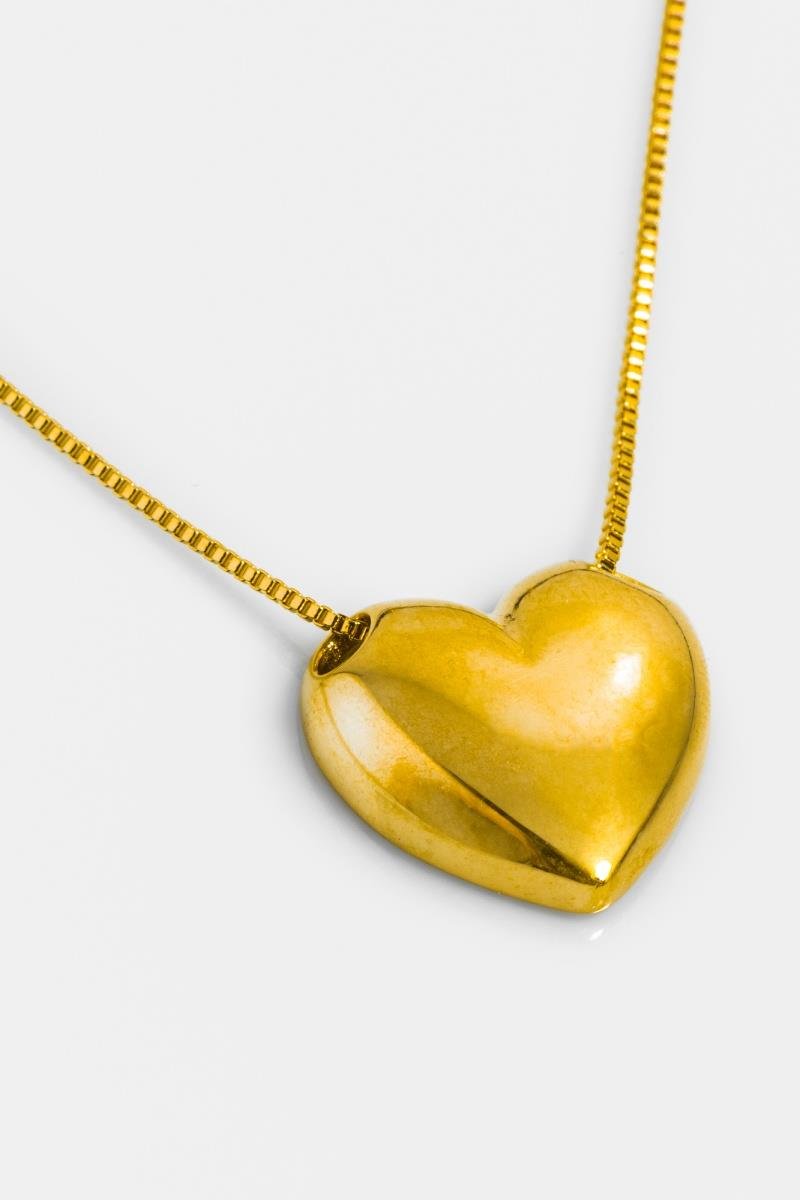 CONJUNTO DE CORAÇÃO LISO OURO