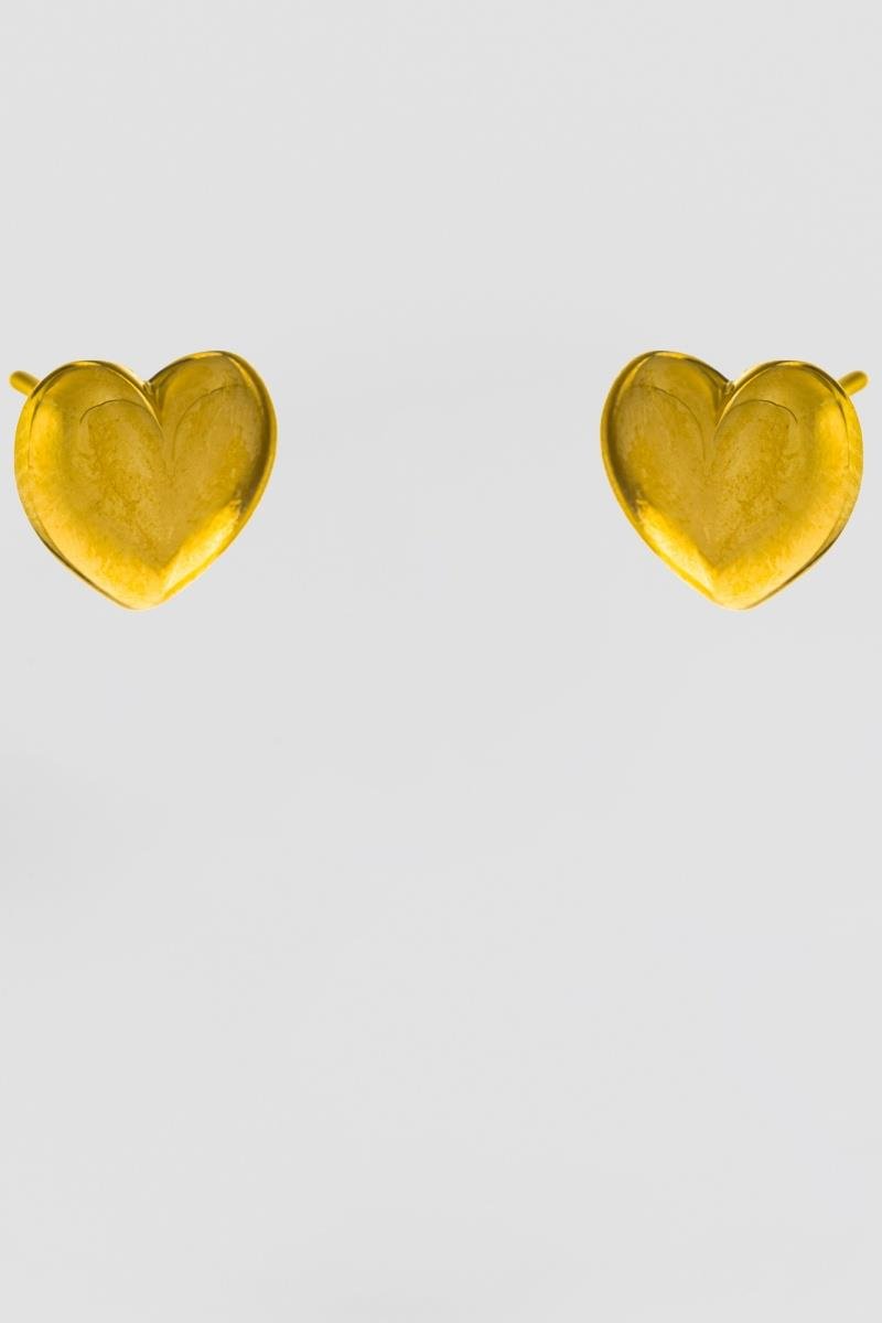 CONJUNTO DE CORAÇÃO LISO OURO