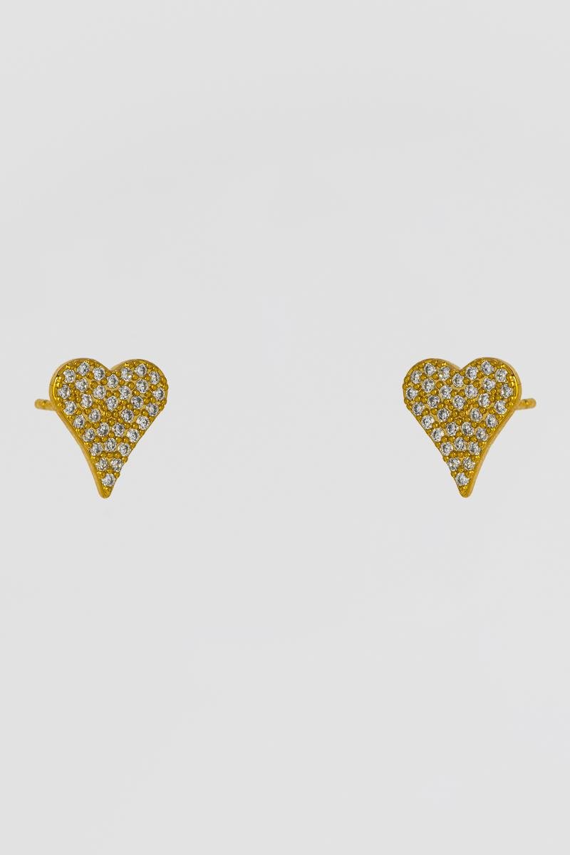 CONJUNTO CORAÇÃO LONGO CRAVEJADO EM ZIRCÔNIAS CORRENTE VENEZIANA 45CM OURO