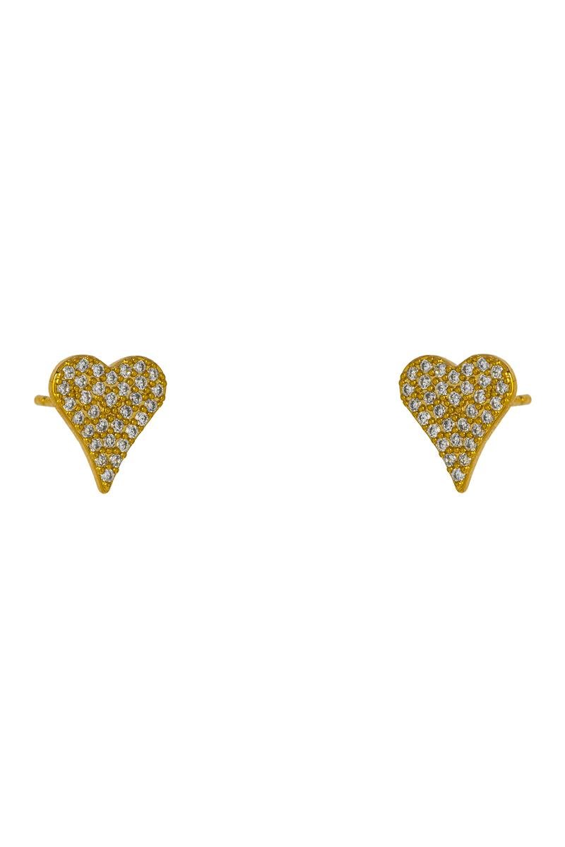 CONJUNTO CORAÇÃO LONGO CRAVEJADO EM ZIRCÔNIAS CORRENTE VENEZIANA 45CM OURO