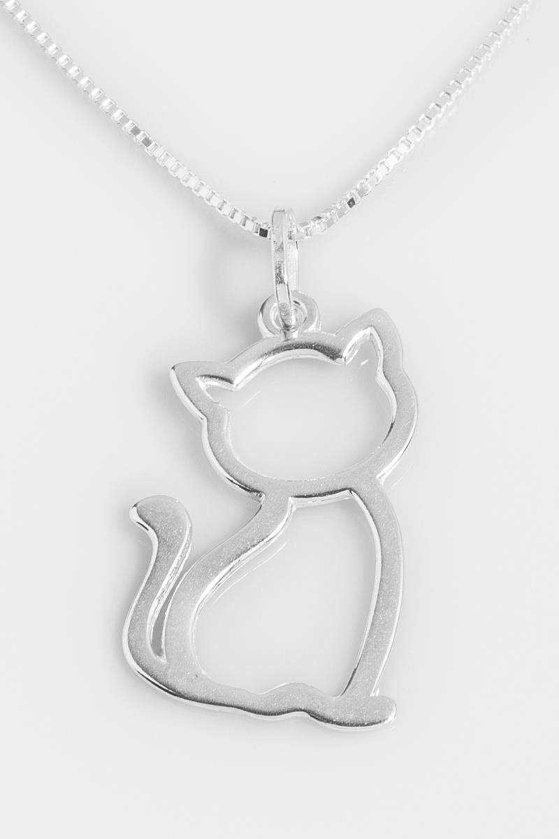 COLAR DE GATINHO VAZADO CORRENTE VENEZIANA 45CM PRATA 925