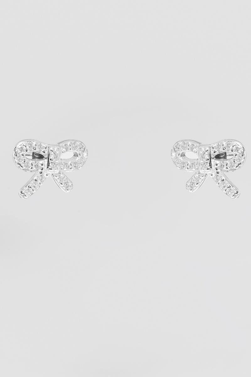 BRINCO LAÇO CRAVEJADO EM ZIRCÔNIAS 9X11MM PRATA 925