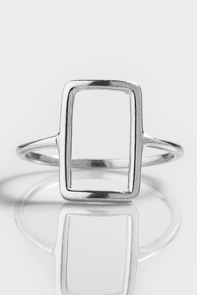 ANEL RETANGULAR VAZADO 10X14MM PRATA 925